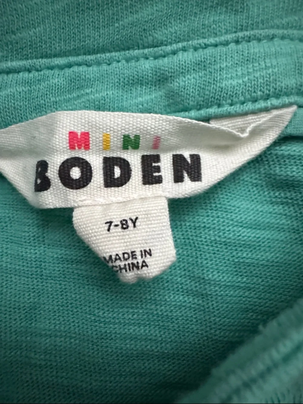 Mini Boden Boys' Teal Polo Shirt with Embroidered Van Icons - Picture 2 of 4